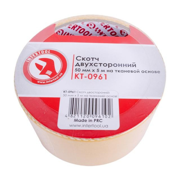 Double-sided tape 50 mm*5 m on a fabric basis Intertool KT-0961