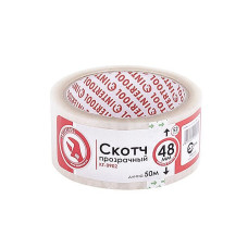 Скотч прозрачный 45 мм*50 м*44 мкм Intertool KT-0902