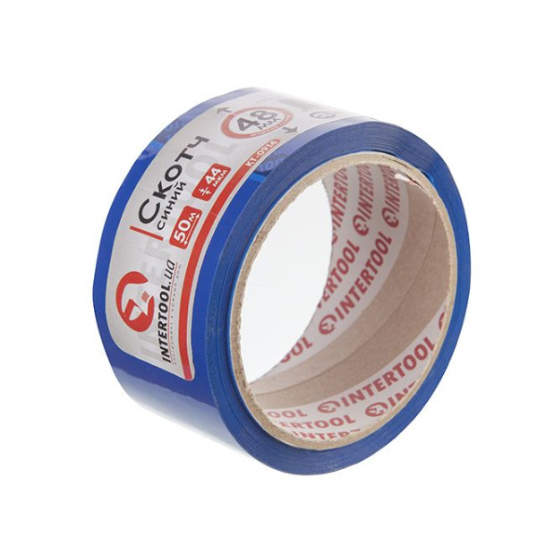 Скотч синий 48 мм*50 м*44 мкм Intertool KT-0914