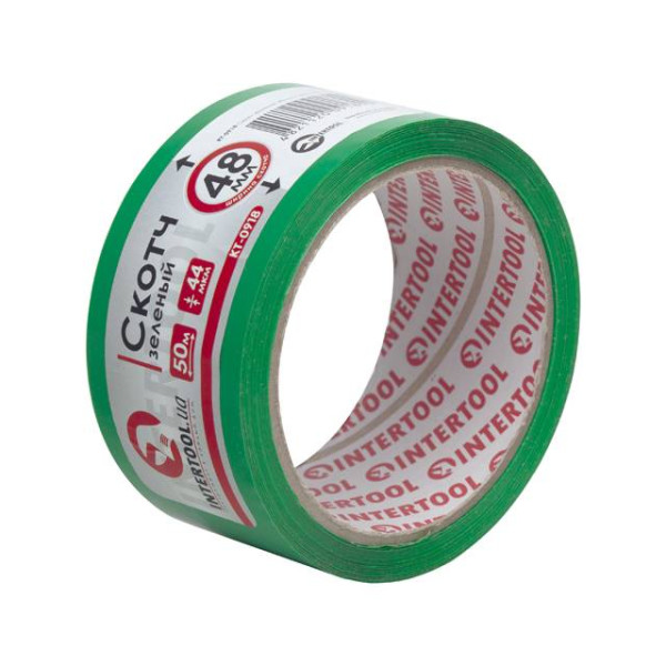 Tape green 48 mm*50 m*44 micron Intertool KT-0918