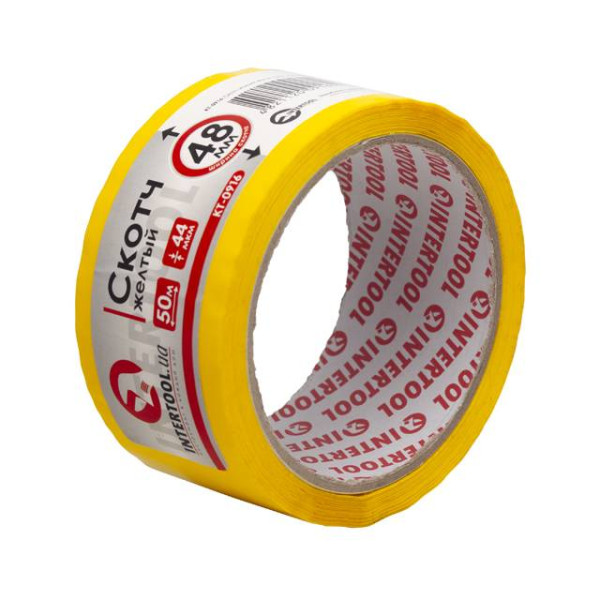Tape yellow 48 mm*50 m*44 micron Intertool KT-0916