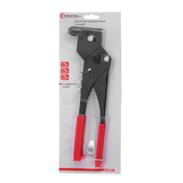 Manual rivet gun, rivet diameter 3.2; 4; 4.8 mm (with 360° rotation) Intertool RT-0003