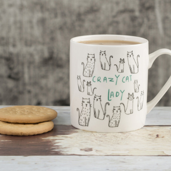 Кружка CreativeTops CRAZY CAT LADY Everyday Home, фарфор, 300 мл