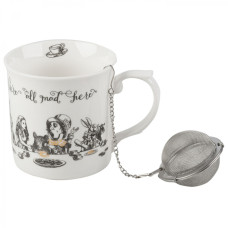 Кружка для чая с ситечком CreativeTops Alice in Wonderland, фарфор, 400 мл