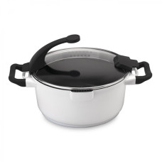 Каструля BergHOFF Virgo white висока, з кришкою, діаметр 28 см, 7,2 л
