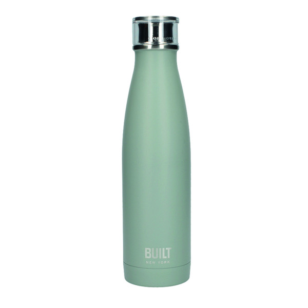 Built metal bottle, with double walls, gray, 500 ml