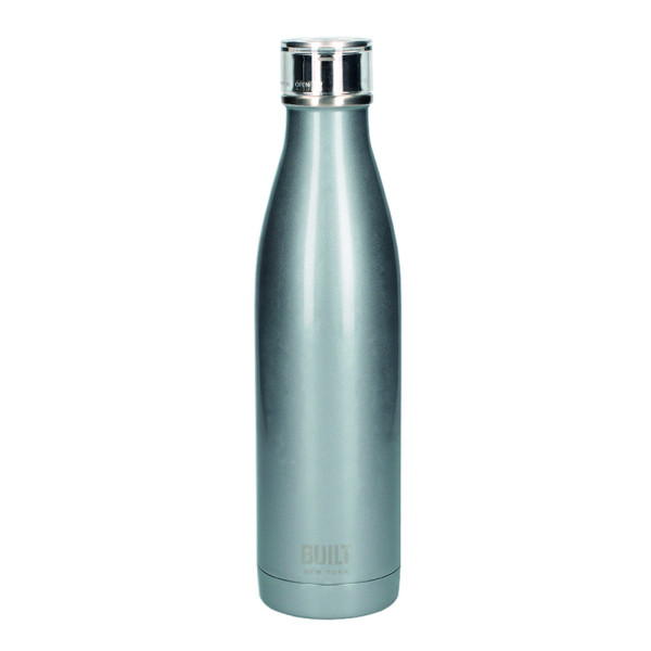 Built metal bottle, with double walls, gray, 740 ml