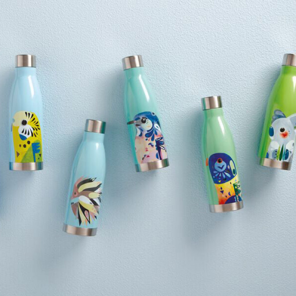 Metal bottle Maxwell Williams Budgerigar PETE CROMER, with double walls, 500 ml
