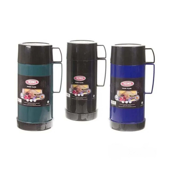 Термос пищевой THERMOS MONDIAL со стеклянной колбой, черный, 0,9л