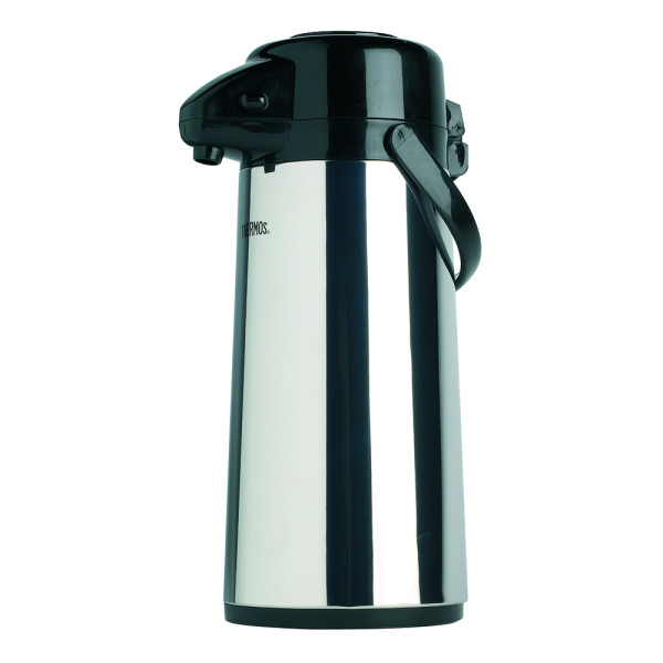 Термос THERMOS PUMP со стеклянной колбой, помповый, стальной, 1,9л