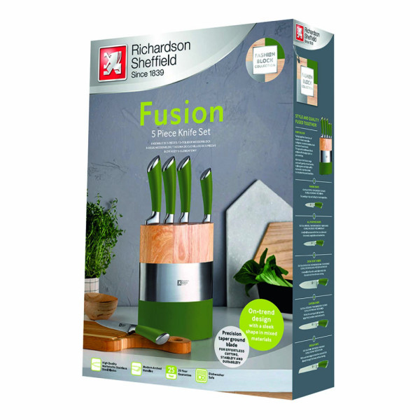 Набір ножів Richardson Sheffield Fusion, зелені, пр. 5