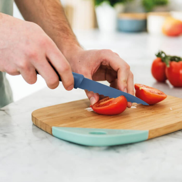 BergHOFF LEO universal knife with serrated blade and coating, blue, 11.5 cm