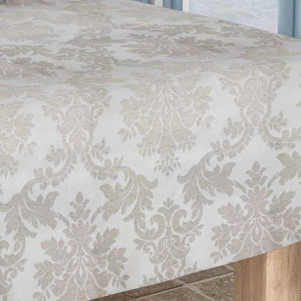 Скатертина Aitana textil Bury Silver, жакард люрекс, 140 х 140 cм