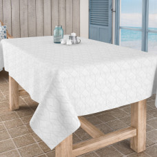 Скатертина Aitana textil Manno Blanco в рулоні, жакард, ширина 140 см