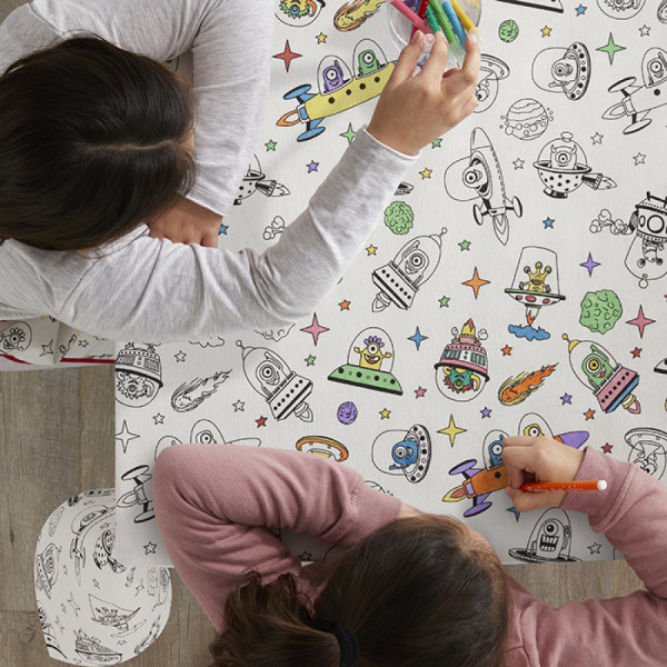 Скатертина Atenas Home Textile Aliens, бавовна з покриттям, 150 х 150 см