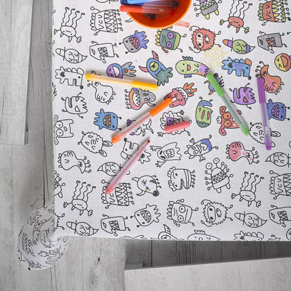 Скатертина Atenas Home Textile Monsters, бавовна з покриттям, 140 x 140 см