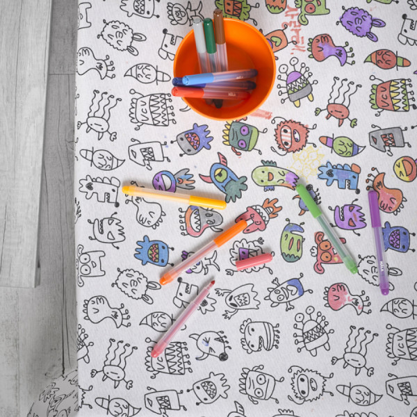 Скатертина Atenas Home Textile Monsters, бавовна з покриттям, 140 x 200 см
