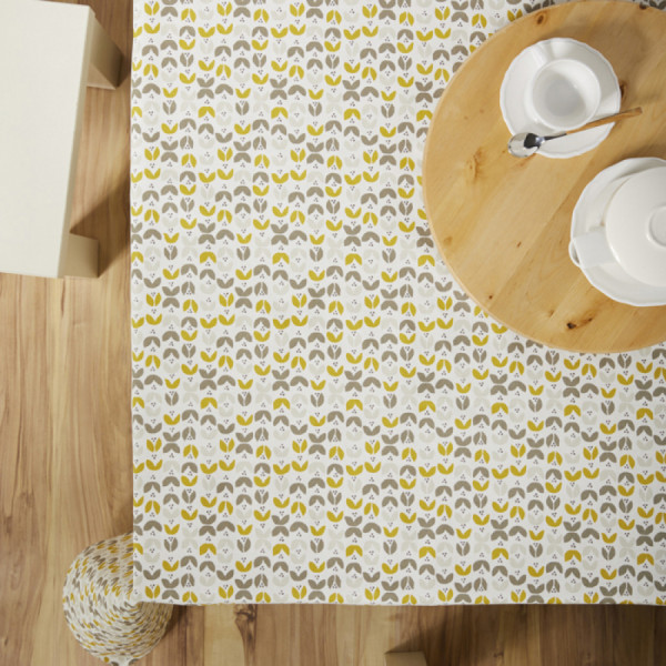 Скатертина Atenas Home Textile Tulipa Mostaza, бавовна з покриттям, 100 х 150 см