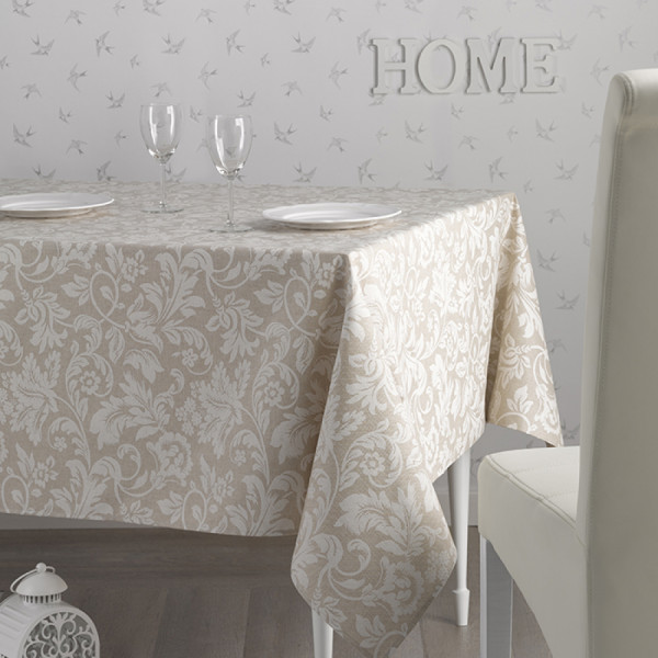 Скатертина Atenas Home Textile Versalles Beige, бавовна з покриттям, 150 x 150 см