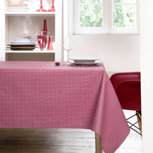 Скатертина Atenas Home Textile Vichy Rosa, бавовна з покриттям, 160 х 160 см