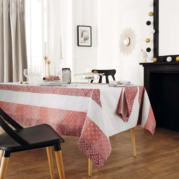 Tradilinge Mosaic tablecloth, 100% coated cotton, 150 x 300 cm