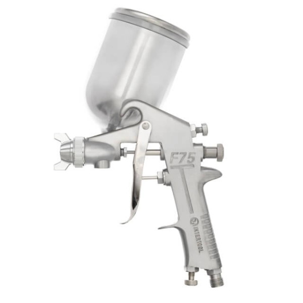 Paint gun pneumatic HP, nozzle 1.5 mm, upper metal tank 400 ml, 5 bar Intertool PT-0202