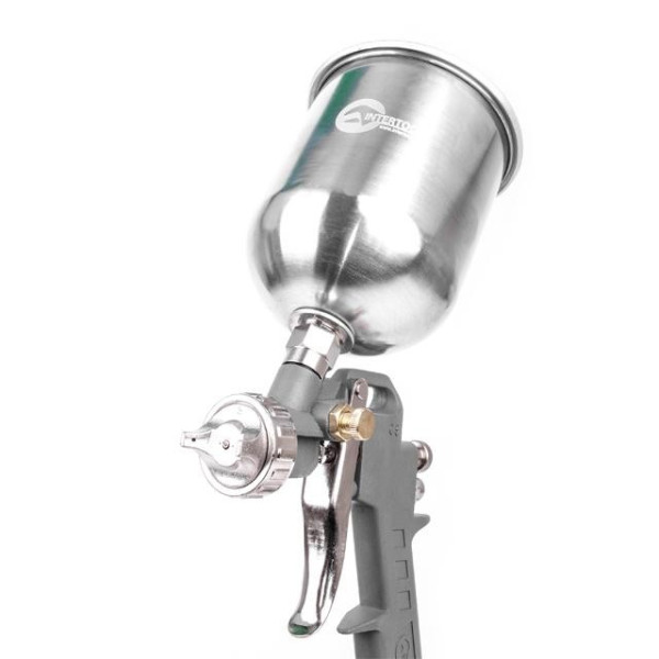 Paint gun pneumatic HP, nozzle 1.5 mm, upper metal tank 600 ml, 5 bar Intertool PT-0205