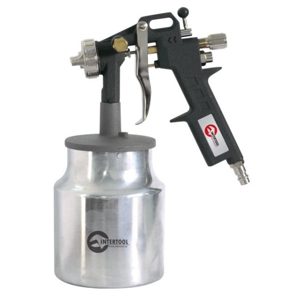 Paint gun pneumatic HP, nozzle 1.5 mm, lower metal tank 1000 ml, 5 bar Intertool PT-0211