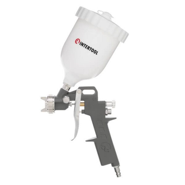 Paint gun pneumatic HP, nozzle 1.5 mm, upper plastic tank 600 ml, 5 bar Intertool PT-0204