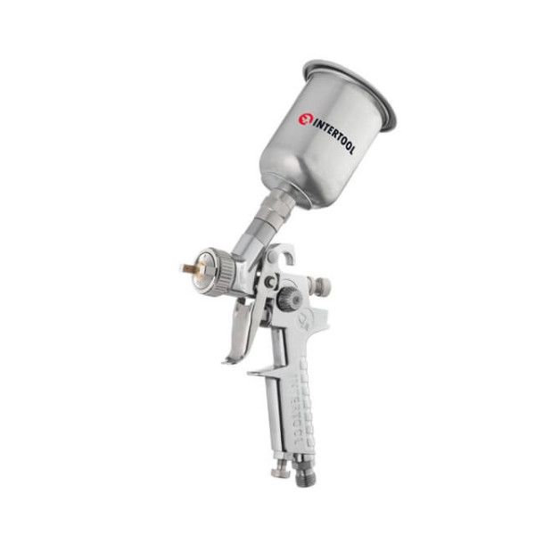 Paint sprayer pneumatic HP MINI, nozzle 0.5 mm, upper metal tank 125 ml, 5 bar Intertool PT-0306
