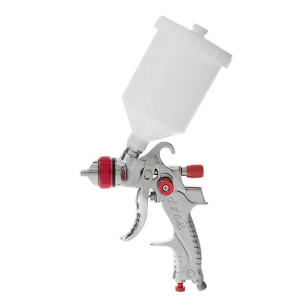 HVLP pneumatic spray gun with three sets of nozzles - 1.3 mm, 1.4 mm, 1.7 mm, plastic tank, 3 bar Intertool PT-0153