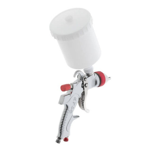 HVLP pneumatic spray gun with three sets of nozzles - 1.3 mm, 1.4 mm, 1.7 mm, plastic tank, 3 bar Intertool PT-0153