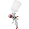 HVLP pneumatic spray gun with three sets of nozzles - 1.3 mm, 1.4 mm, 1.7 mm, plastic tank, 3 bar Intertool PT-0153
