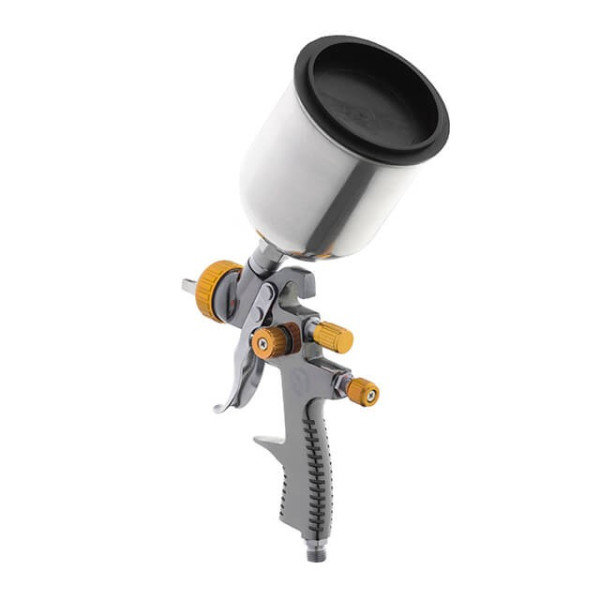 Pneumatic paint sprayer LVLP BRONZE professional, nozzle 1.8 mm, upper metal tank 600 ml., 1.5 bar Intertool PT-0135