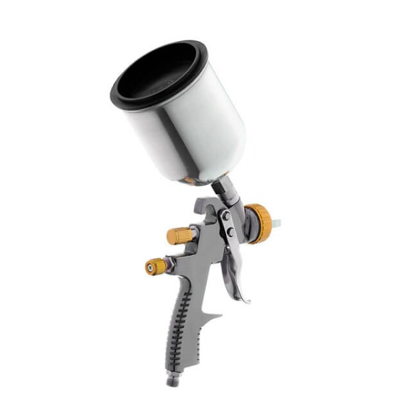 Pneumatic paint sprayer LVLP BRONZE professional, nozzle 1.8 mm, upper metal tank 600 ml., 1.5 bar Intertool PT-0135