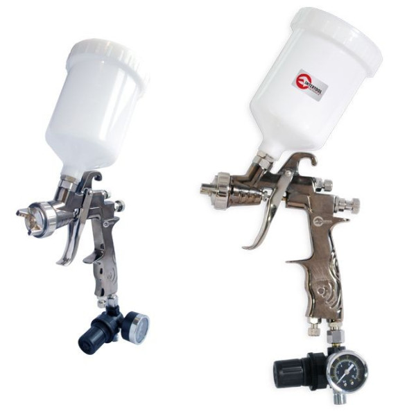 Paint sprayer pneumatic LVLP, nozzle 1.3 mm, with reducer, plastic tank 600 ml., 2 bar Intertool PT-0130