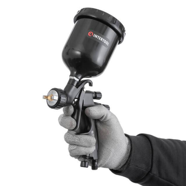 Пневматический краснопульт HVLP BLACK M-DIAMOND профессиональный Intertool PT-0168