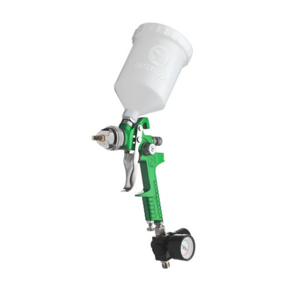 HVLP pneumatic spray gun, nozzle 1.3 mm, upper plastic tank 600 ml, 3 bar Intertool PT-0102