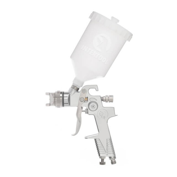 HVLP pneumatic spray gun, nozzle 1.3 mm, upper plastic tank 600 ml, 3 bar Intertool PT-0106