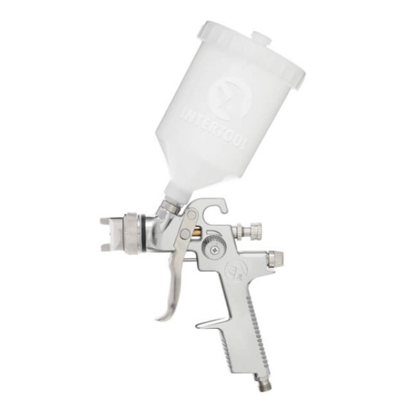 HVLP pneumatic spray gun, nozzle 1.4 mm, upper plastic tank 600 ml, 3 bar Intertool PT-0103