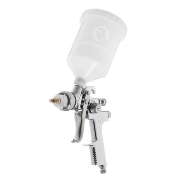 HVLP pneumatic spray gun, nozzle 1.4 mm, upper plastic tank 600 ml, 3 bar Intertool PT-0103
