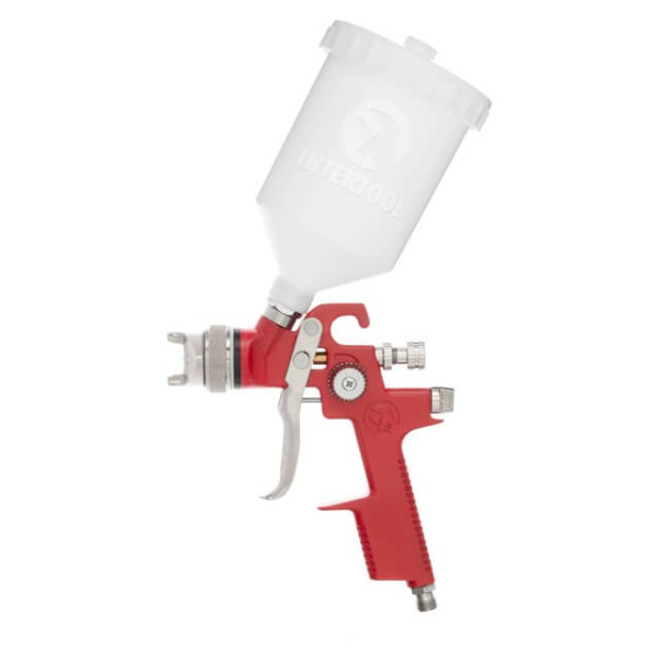 Paint gun pneumatic HVLP nozzle 1.4 mm, upper plastic tank 600 ml, 3 bar Intertool PT-0104