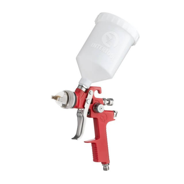 Paint gun pneumatic HVLP nozzle 1.4 mm, upper plastic tank 600 ml, 3 bar Intertool PT-0104
