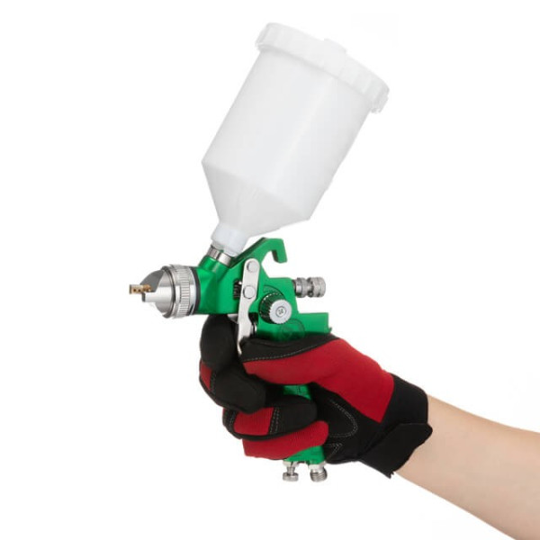 HVLP pneumatic spray gun, nozzle 1.7 mm, upper plastic tank 600 ml, 3 bar Intertool PT-0119