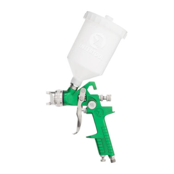 HVLP pneumatic spray gun, nozzle 2.5 mm, upper plastic tank 600 ml, 3 bar Intertool PT-0125