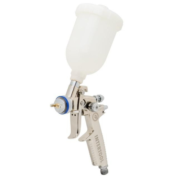 Paint sprayer pneumatic HVLP II MINI professional, nozzle 0.8 mm, upper plastic tank 250 ml, 2-2.5 bar Intertool PT-0128