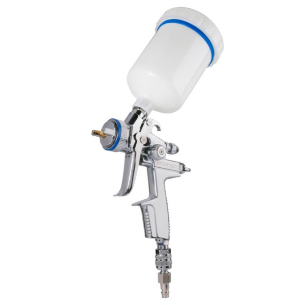 Paint gun pneumatic HVLP II professional, nozzle 1.3 mm, upper plastic tank 600 ml, 2 bar Intertool PT-0105