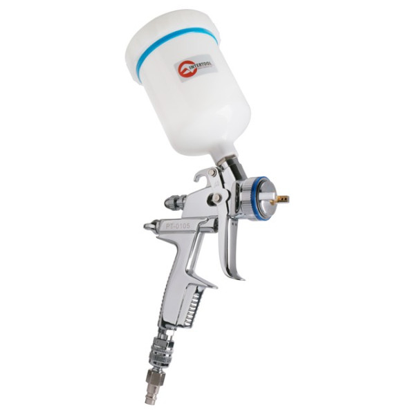 Paint gun pneumatic HVLP II professional, nozzle 1.3 mm, upper plastic tank 600 ml, 2 bar Intertool PT-0105