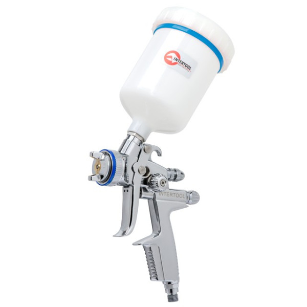 Paint gun pneumatic HVLP II professional, nozzle 1.3 mm, upper plastic tank 600 ml, 2 bar Intertool PT-0105