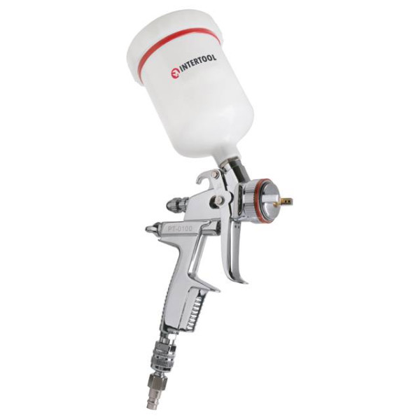 Paint sprayer pneumatic HVLP II professional, nozzle 1.4 mm, upper plastic tank 600 ml, 2 bar Intertool PT-0100
